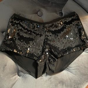 Black Sequin Shorts
